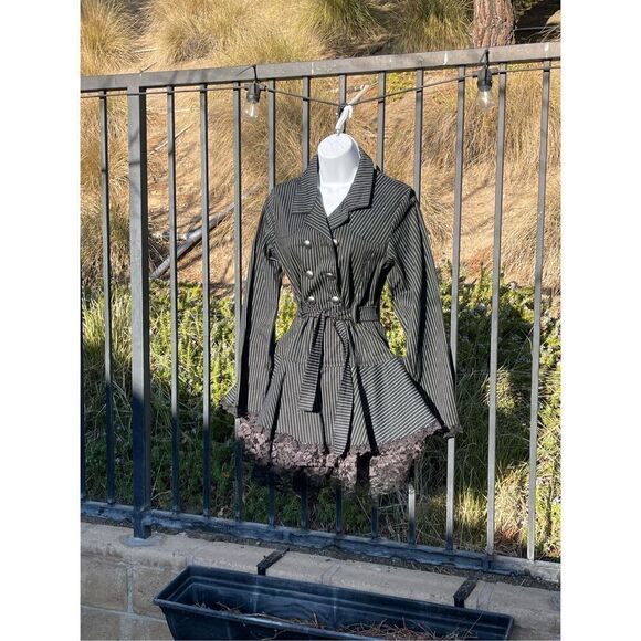 Criminal Damage Admiral Coat Petticoat Pirate Pinstripe Dress - Picture 9 of 10